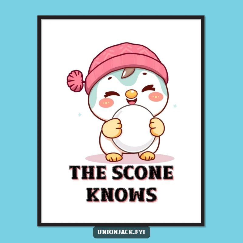 Funny Winking Scone Poster: Hilarious Wall Art for Kitchen & Cafe Decor Gift