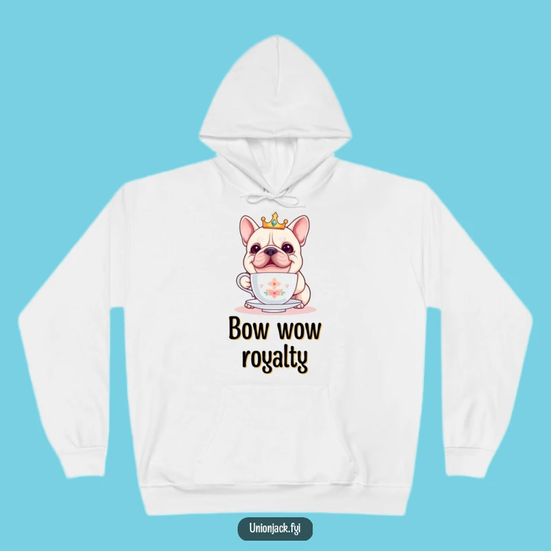 Funny Bulldog Crown Hoodie - Cozy & Hilarious Royal Comfort Gift!