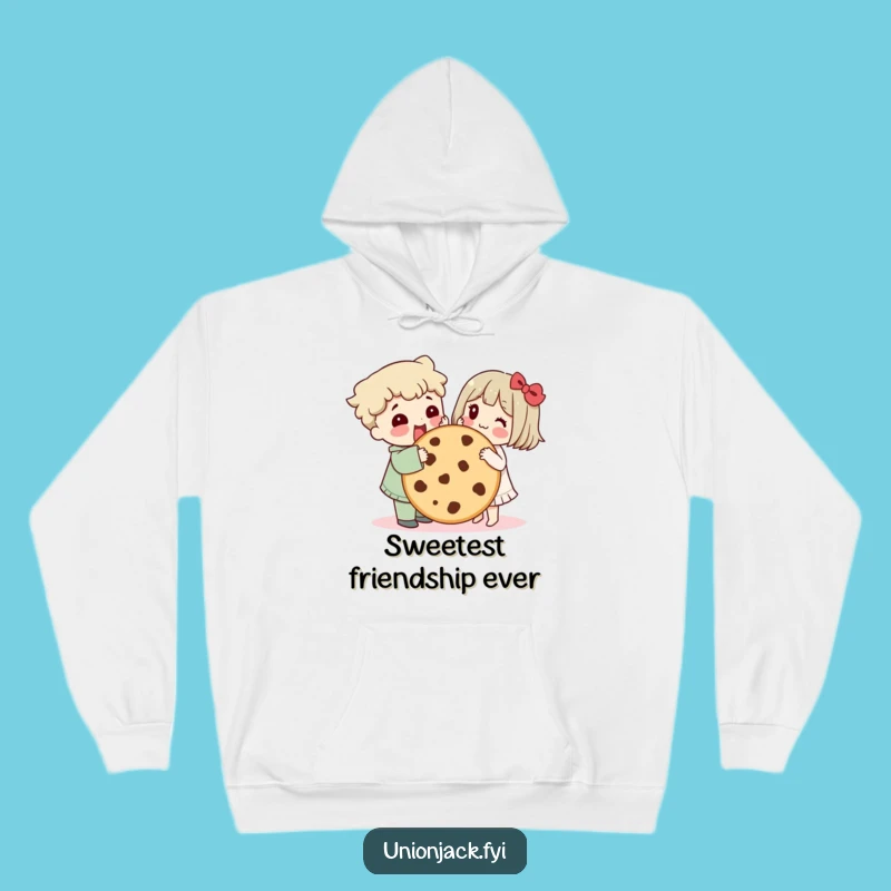Funny Cozy Cookie Friends Hoodie: Warm Up with Hilarious Sharing Duo Fun
