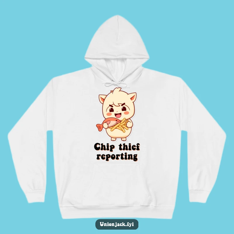 Funny Fish and Chips Mischief Hoodie - Cozy & Cheerful