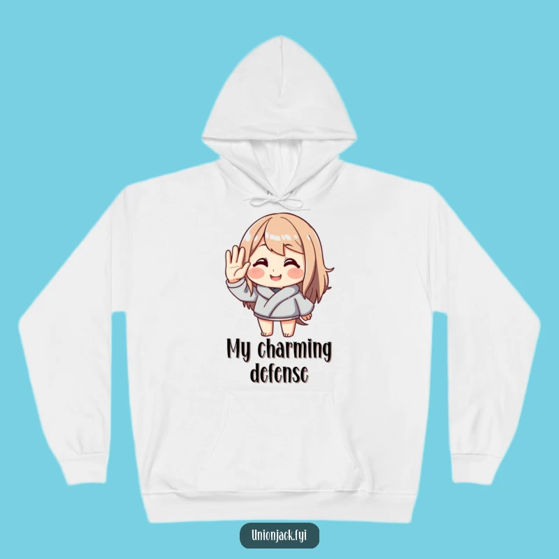 Funny Saluting Character Hoodie - Polite Smile Warmth, Cozy and Funny Gift