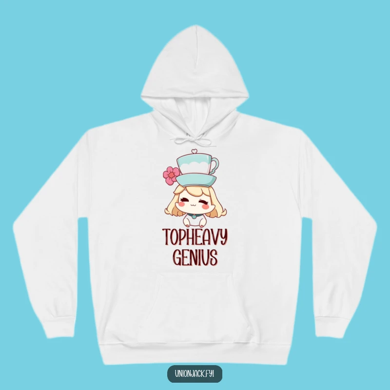 Funny Teacup Hoodie: Winking Character's Balance - Cozy & Whimsical Funny Gift