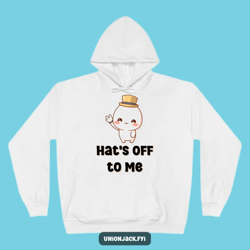 Funny Top Hat Character Hoodie: Cozy Chic with a Cheerful Wave - Funny Gift