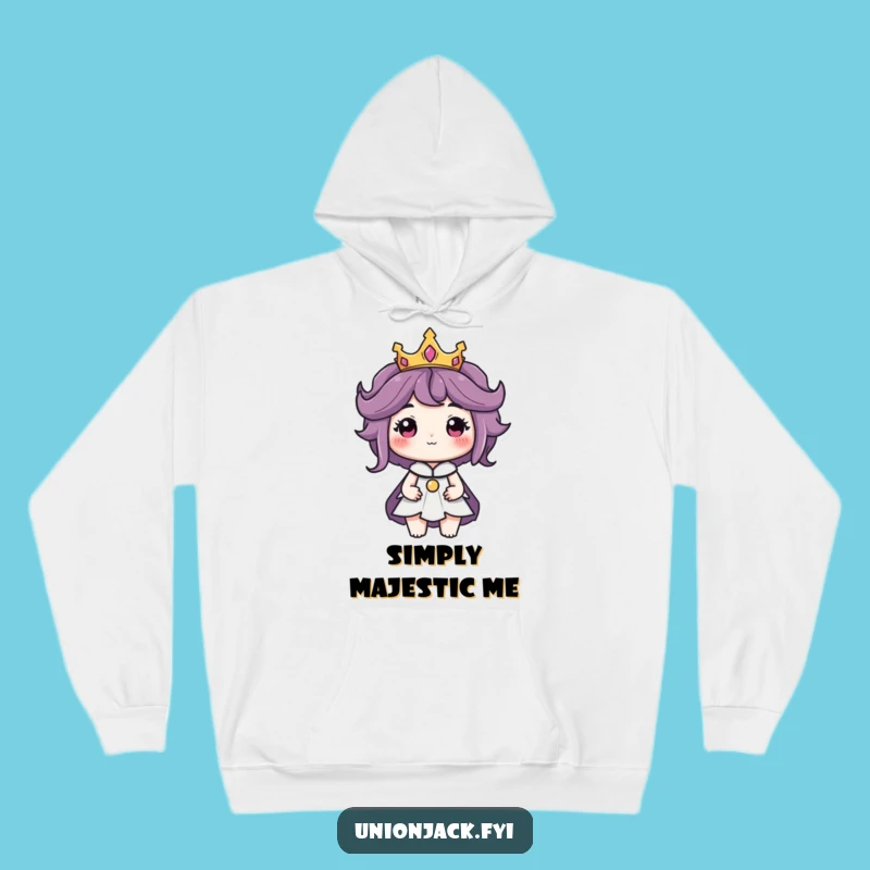 Funny Crowned Character Hoodie: Cozy Regal Wear for Majestic Comfort