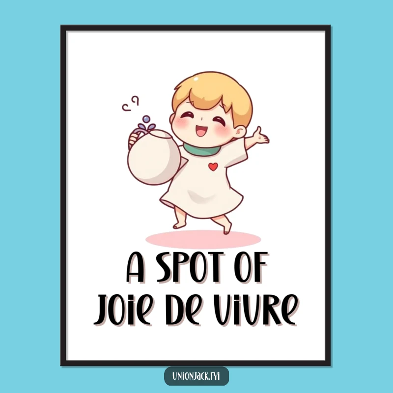 Free Printable Wall Art: Tea Party Jig! Funny Character Downloadable Decor for Cheerful Spaces