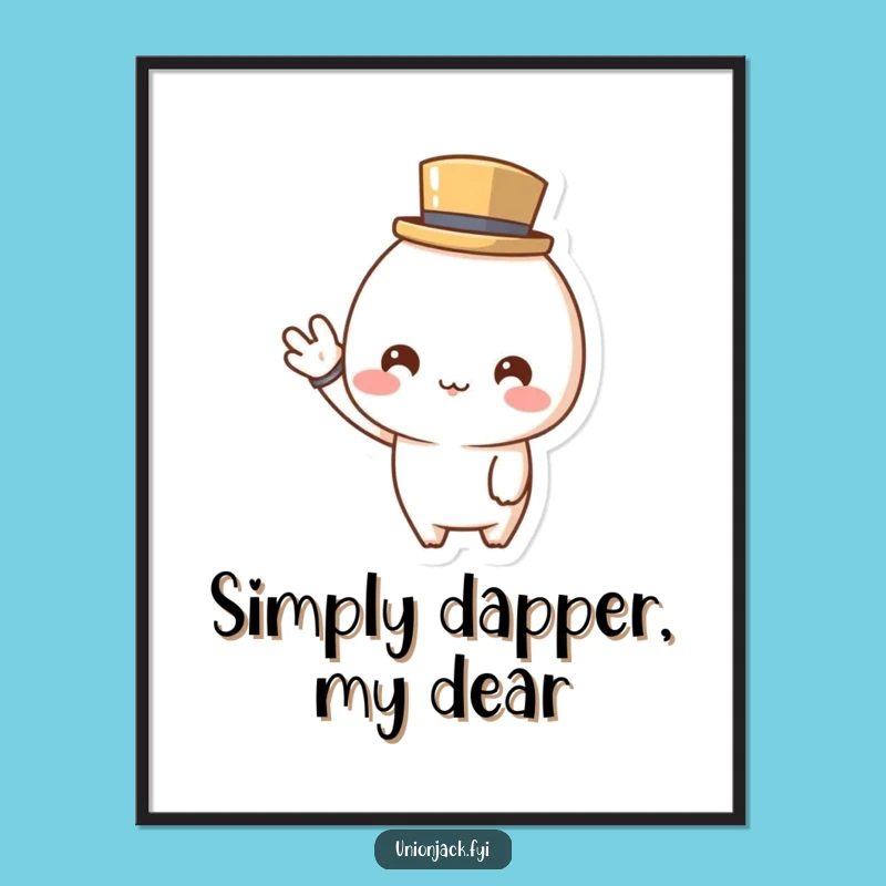 Charming Free Printable Wall Art: Dapper Top Hat Wave, Whimsical Downloadable Art for Decor