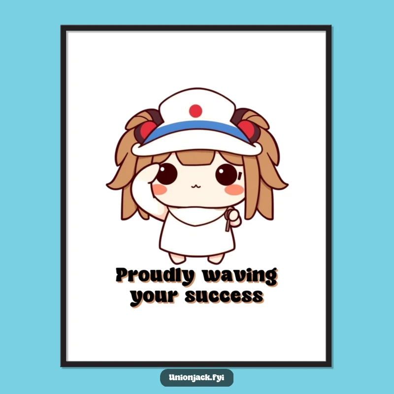 Free Printable Wall Art: Proud Character Flag Salute, Humorous Downloadable Art for Decor