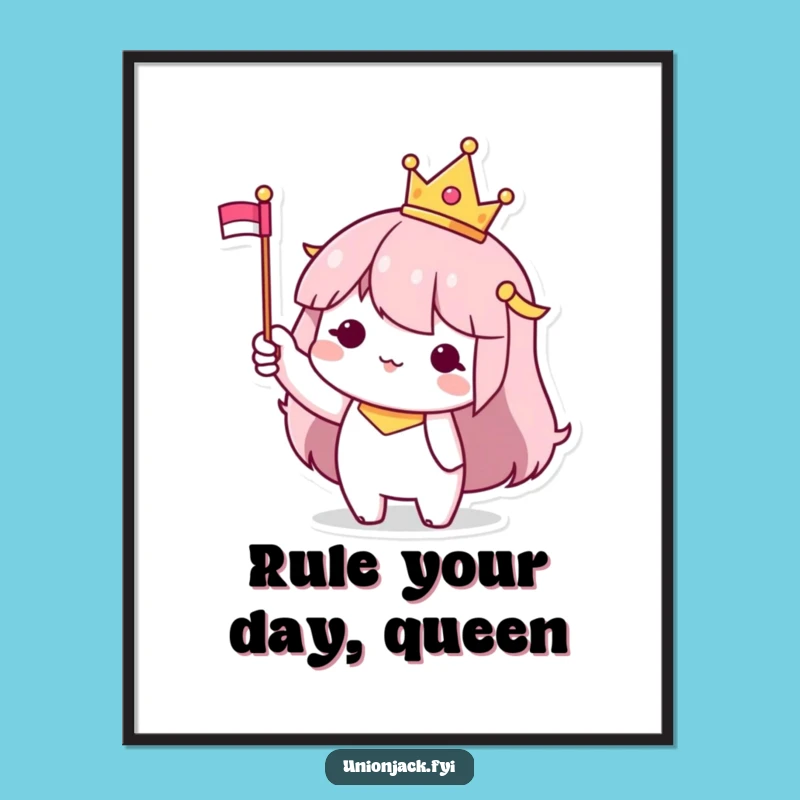 Free Printable Wall Art: Regal Crowned Character for Funny Downloadable Decor