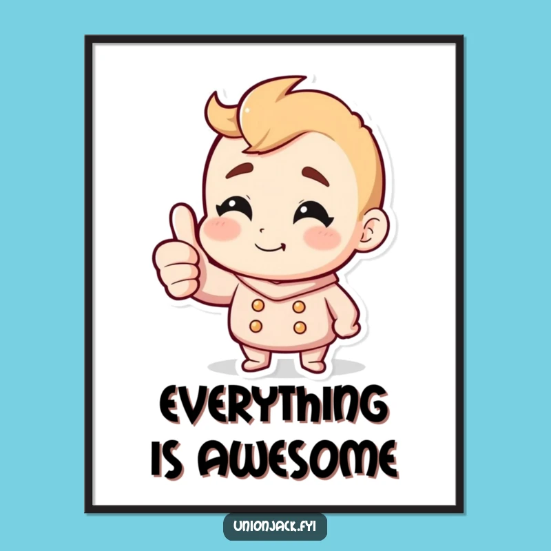 Funny Free Printable Wall Art: Cheeky Thumbs Up Downloadable Decor
