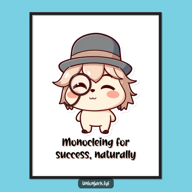 Funny Free Printable Wall Art: Dapper Wink Character Sophisticated Downloadable Decor