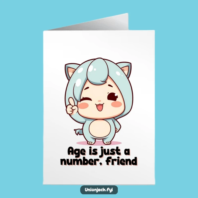 Free Printable Birthday Card: Cute Proud Character Wink Nod Funny Downloadable Gift