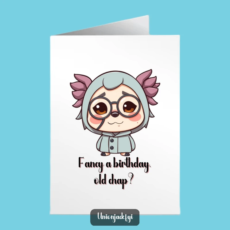 Free Printable Birthday Card: Monocle Face Character Funny Downloadable Gift