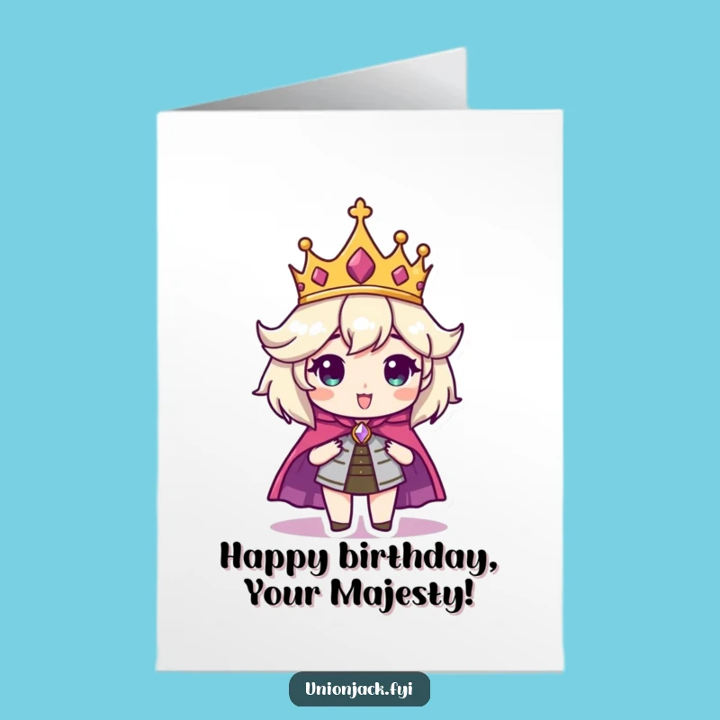 Free Printable Birthday Card: Regal Character Funny Downloadable Gift