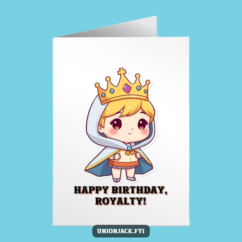 Free Printable Birthday Card: Regal Character for a Royal Downloadable Celebration