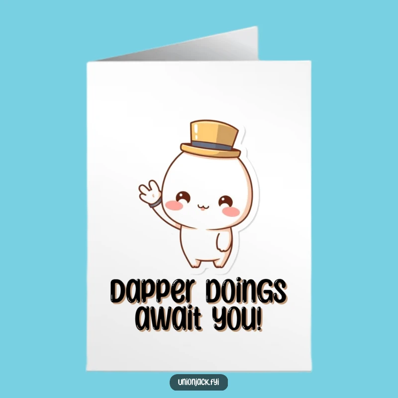 Dapper Free Printable Congrats Card: Top Hat Character Wave, Perfect Downloadable & Print at Home Gift