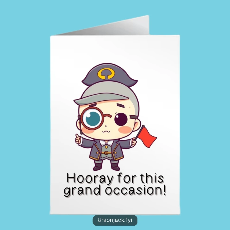 Elegant Free Printable Congrats Card: Monocle Flag Holder, Perfect Downloadable & Print at Home Gift