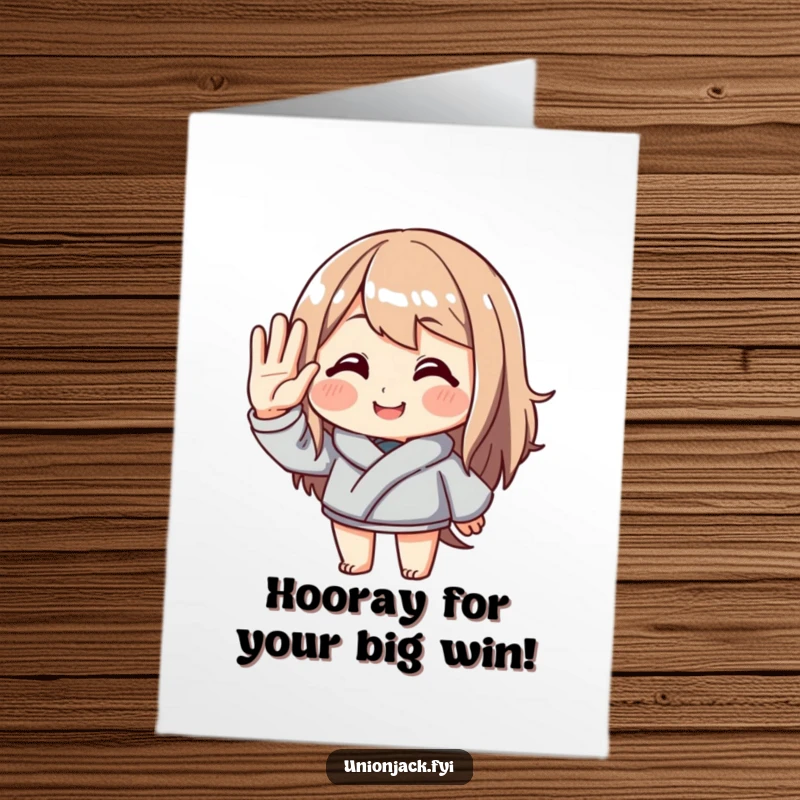 Funny free printable congratulations card features a character giving a very polite and exaggerated salute, perfect for celebrating achievements with humor.