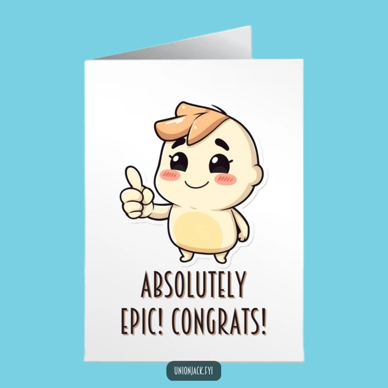 Free Printable Congratulations Card: Thumbs Up Character for a Funny Downloadable Gift