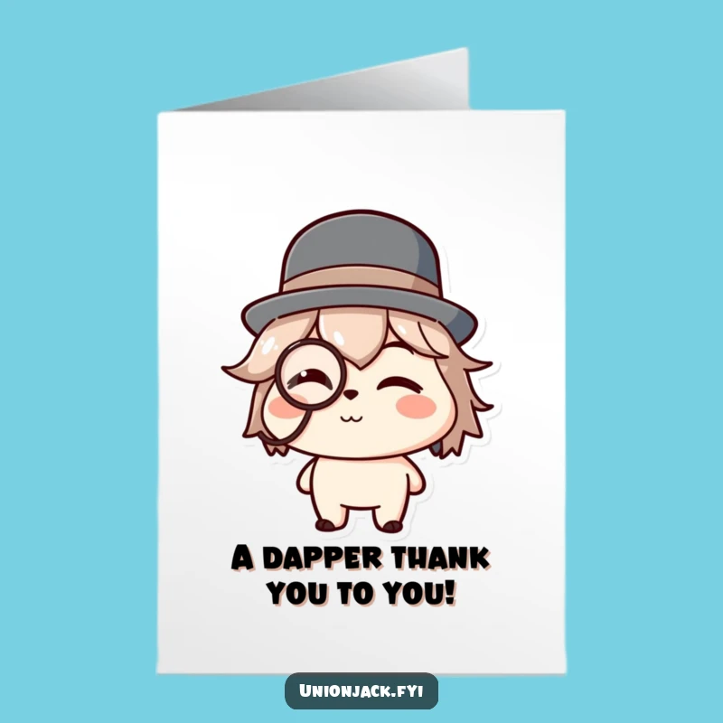 Free Printable Thank You Card: Dapper Wink Character Expressing Thanks Downloadable