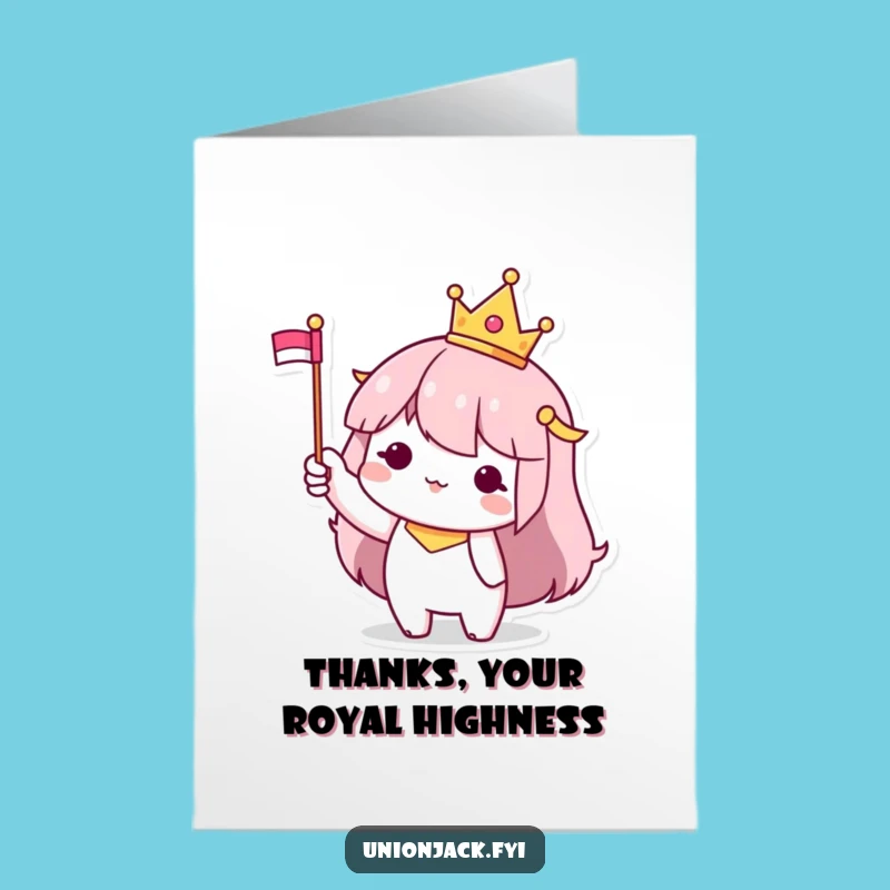 Free Printable Thank You Card: Crowned Character for a Gracious Downloadable Gift
