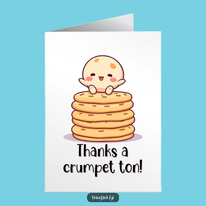 Free Printable Thank You Card: Crumpet Balancer Character for Funny Gratitude