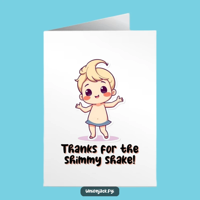 Free Printable Thank You Card: Dancing Character Expresses Thanks Funny
