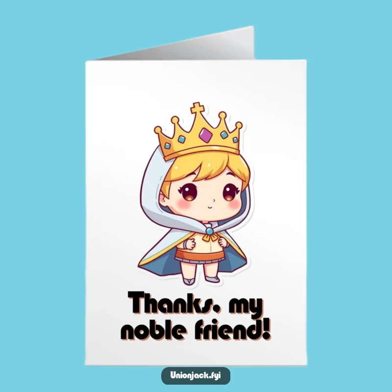 Free Printable Thank You Card: Regal Character for a Royal Downloadable Gift