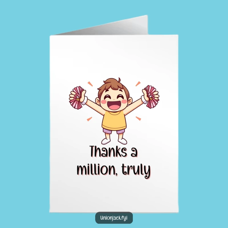 Upbeat Free Printable Thank You Card: Jovial Cheer Downloadable Gift