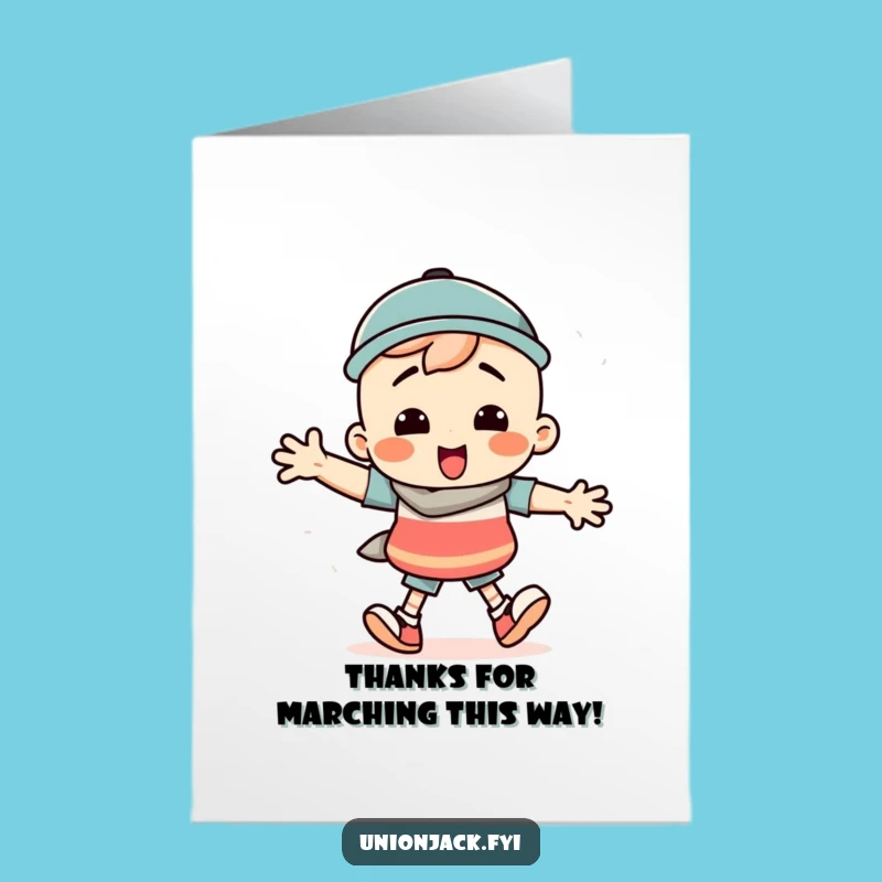 Free Printable Thank You Card: Silly March Character Expressing Thanks Downloadable