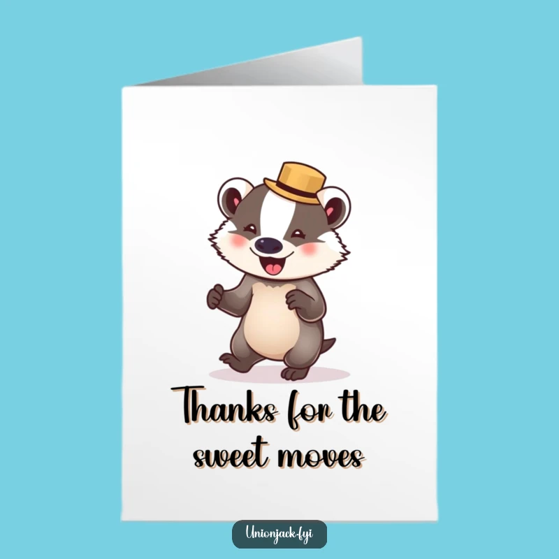 Free Printable Thank You Card: Badger's Ballroom Thanks, Downloadable Gift