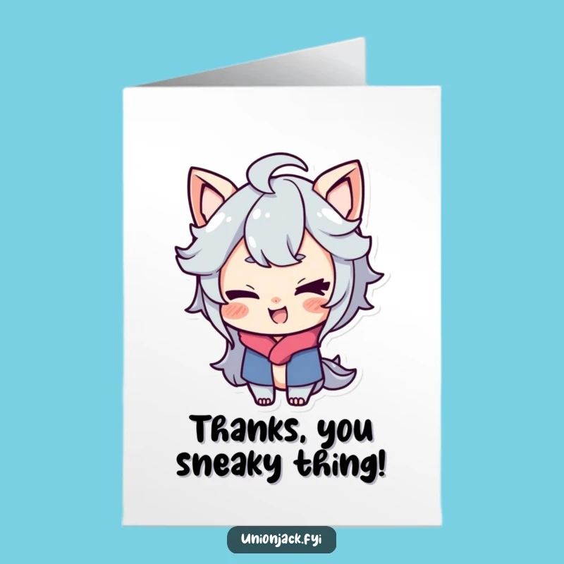 Free Printable Thank You Card: Cheeky Wink, Unique Downloadable Gift