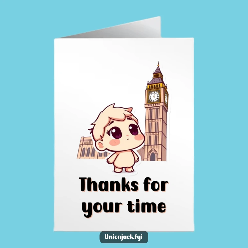 Whimsical Free Printable Thank You Card: Big Ben Wonder Downloadable Gift