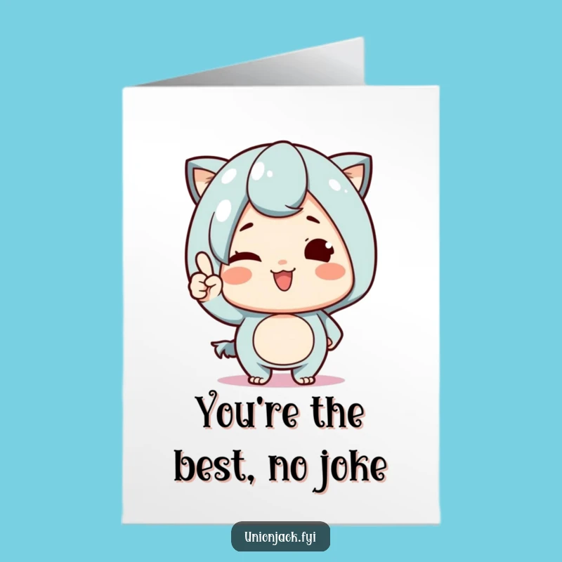 Free Printable Thank You Card: Cute Character Proud Wink Nod Funny Downloadable