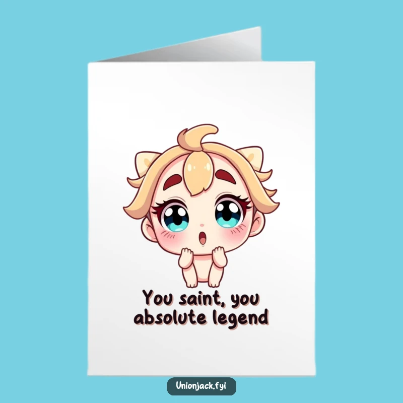 Free Printable Thank You Card: Surprised Expression Funny Downloadable Gift of Gratitude