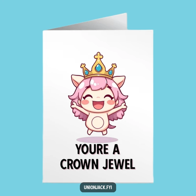 Enthusiastic Free Printable Thank You Card: Bouncy Crown Gratitude, Easy Download & Print at Home Gift