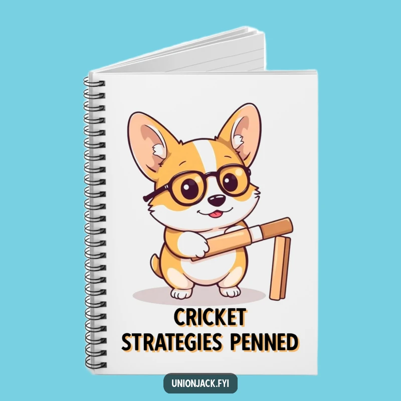 Funny Corgi Cricket Notebook - Jot Down Ideas with Sporting Style Gift!