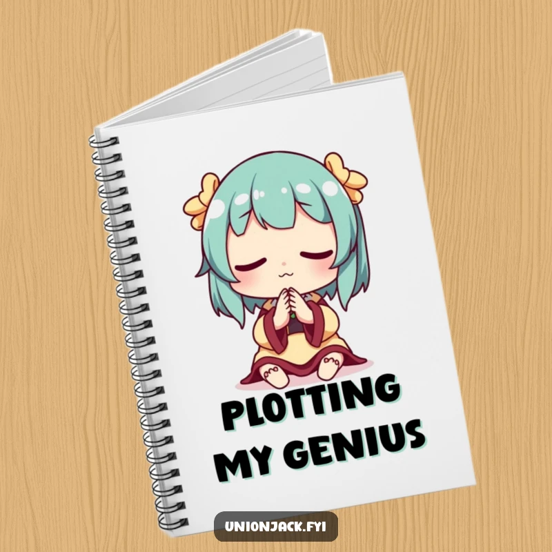 Funny notebook with a character in a thoughtful pose, ideal for writing, journaling, and creative ideas.