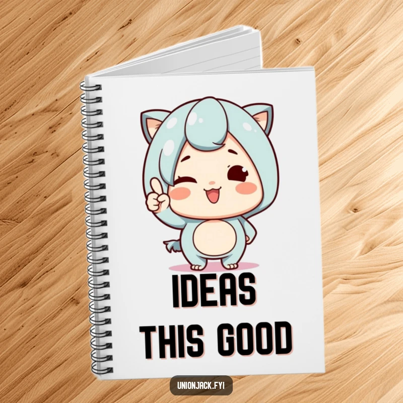 Funny Notebook: Cute character giving a proud wink and nod, inspiring creativity and organization with a touch of humor.