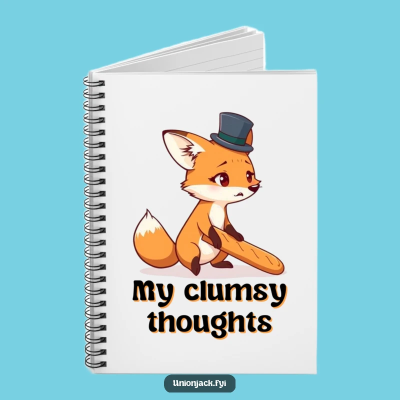 Funny Fox Top Hat Baguette Notebook: Hilarious Journal for Ideas