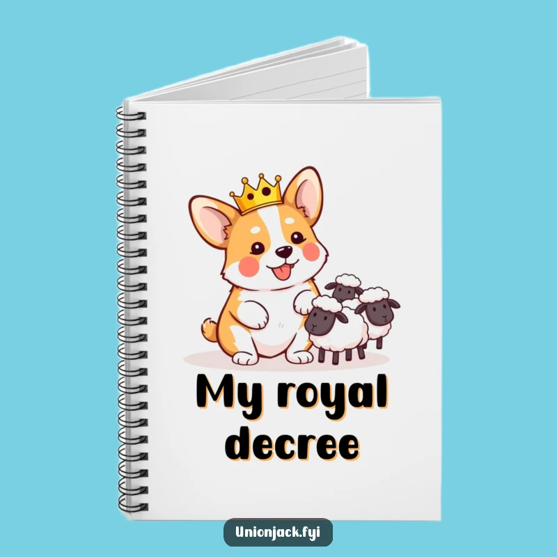 Funny Corgi Crown Sheep Herding Notebook: Hilarious Royal Journal