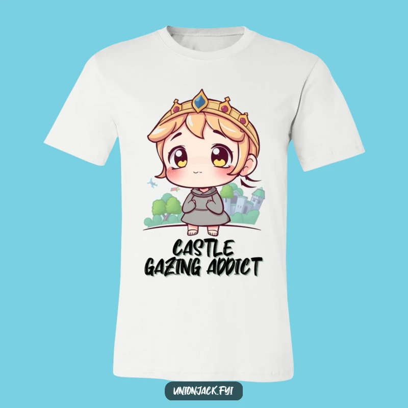 Funny Castle Gazer T-Shirt: Wonder-Filled Character Apparel for Dreamers