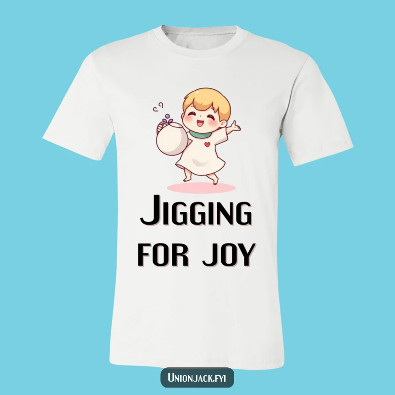 Funny Tea Jig Character T-Shirt: Wear Your Joyful Brew!