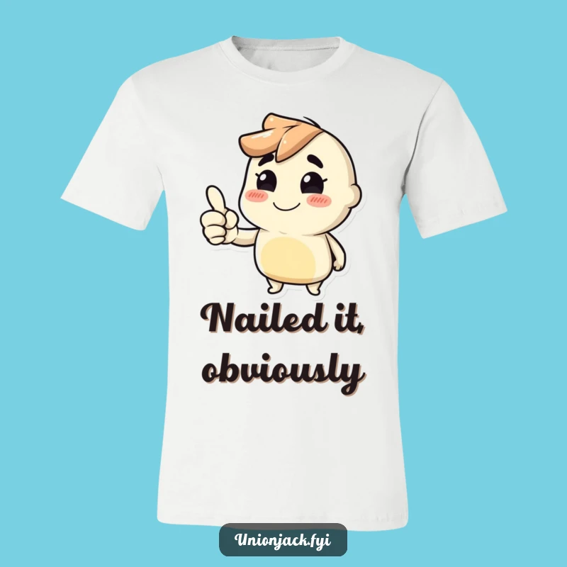 Funny Thumbs Up T-Shirt: Cheeky Grin Character Approval Tee Gift