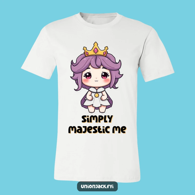 Funny Crowned Character T-Shirt: Regal Style Tee for Majestic Humor