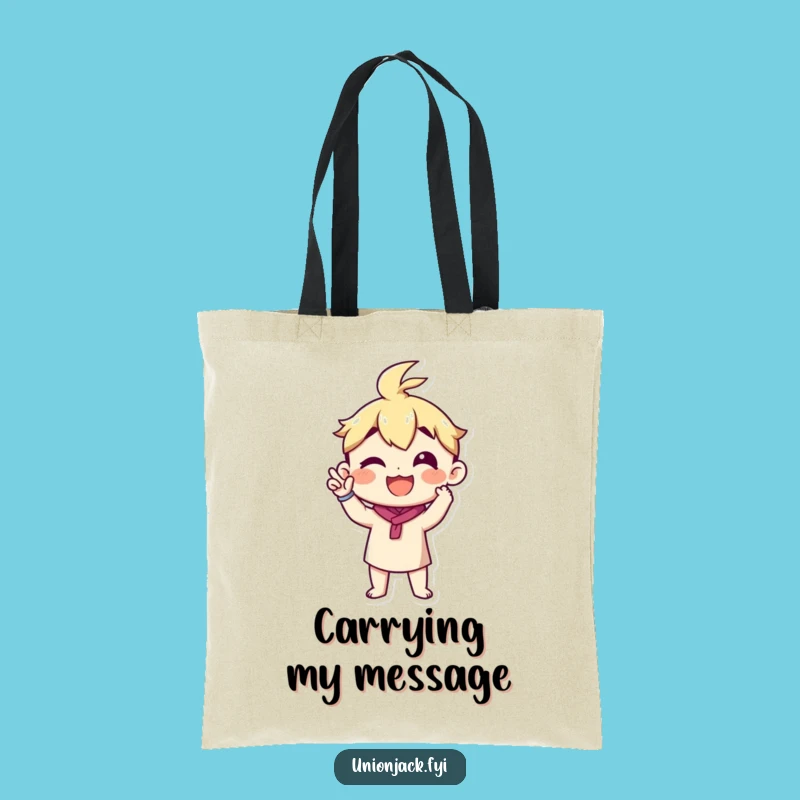 Funny Announcement Tote Bag: Carry Your News with Proud Gesture Style