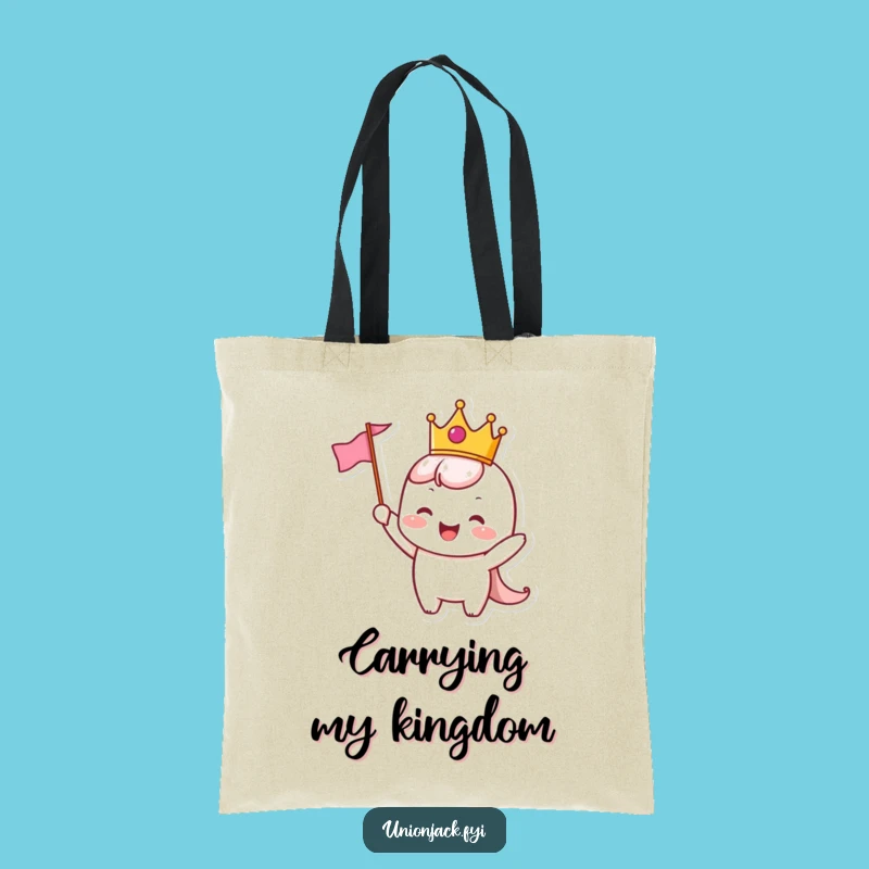 Funny Crowned Character Tote Bag: Carry Your Celebration - Your Perfect Funny Gift!