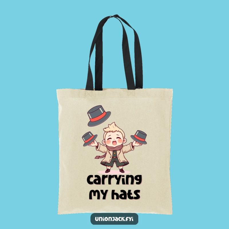Funny Juggling Hats Tote Bag: Durable Playful Carryall Gift
