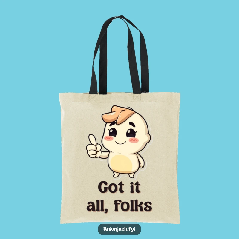 Funny Thumbs Up Tote Bag: Durable Cheeky Grin Carryall Gift