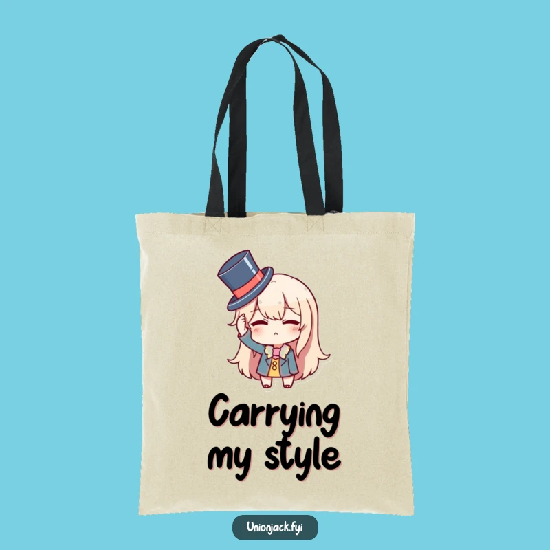 Funny Top Hat Tote Bag: Dapper Wink Carry-all, Perfect Humorous Gift for Style!