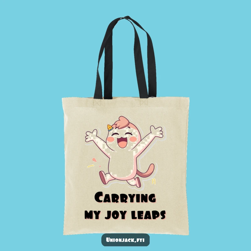 Funny Tote Bag: Whimsical Character Leap, Ideal Funny Gift for Everyday Fun